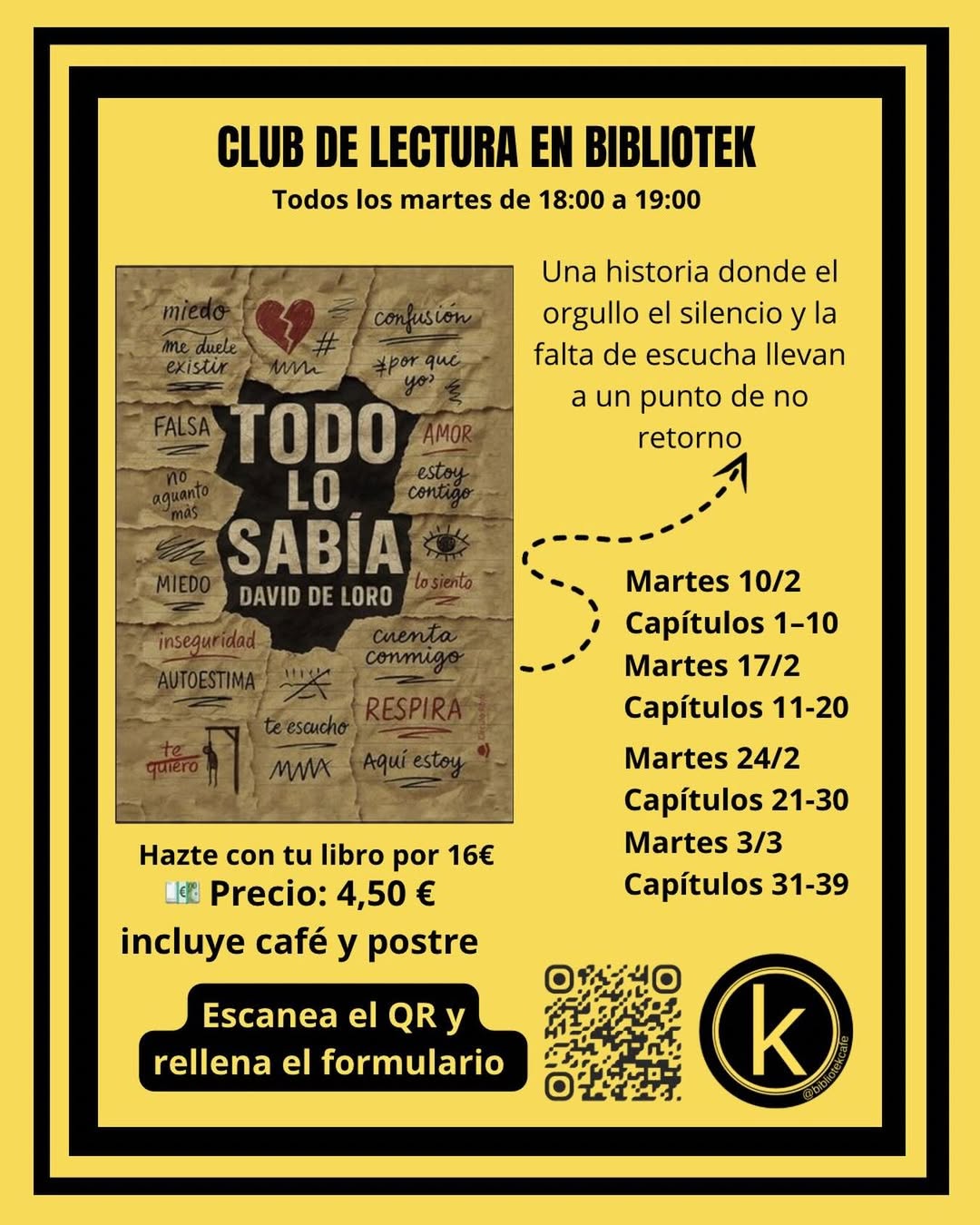 Club de Lectura en Bibliotekcafe: “Todo lo sabía”, de David de Loro