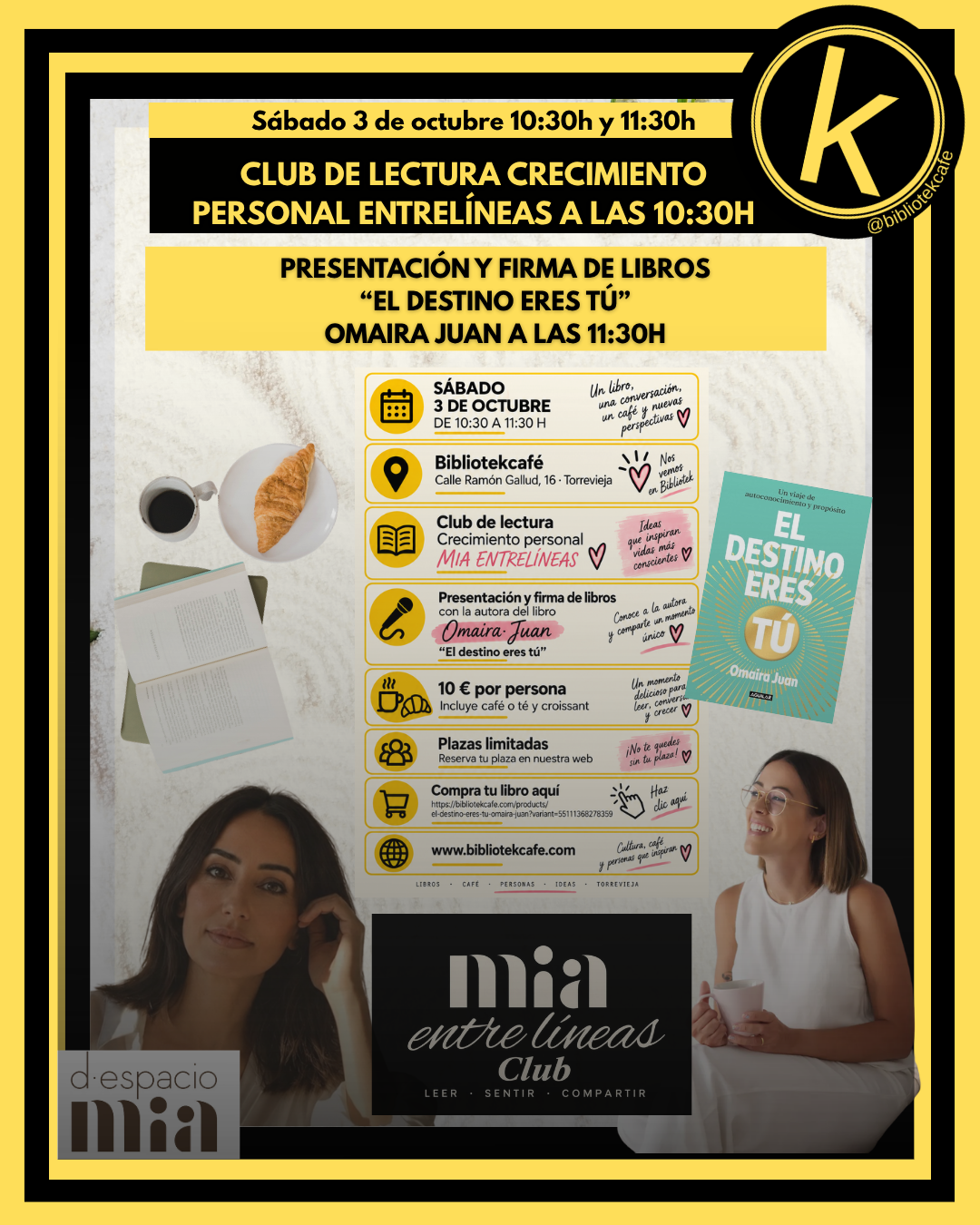 Club lectura crecimiento personal y presentación libro "El destino eres tú" Omaira Juan