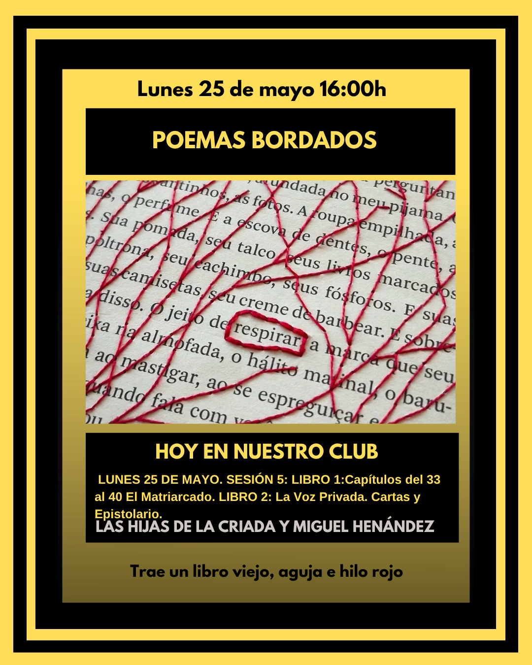 Tertulia-taller Poemas bordados